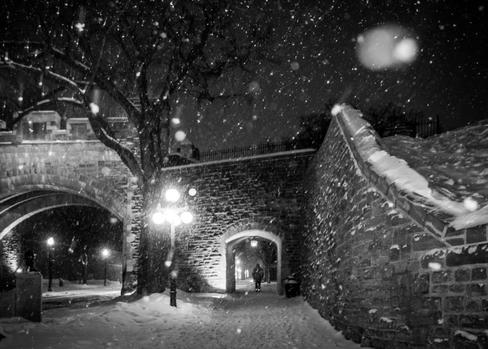Snowy City Night by Michiko Ôtomo — canvas wall art