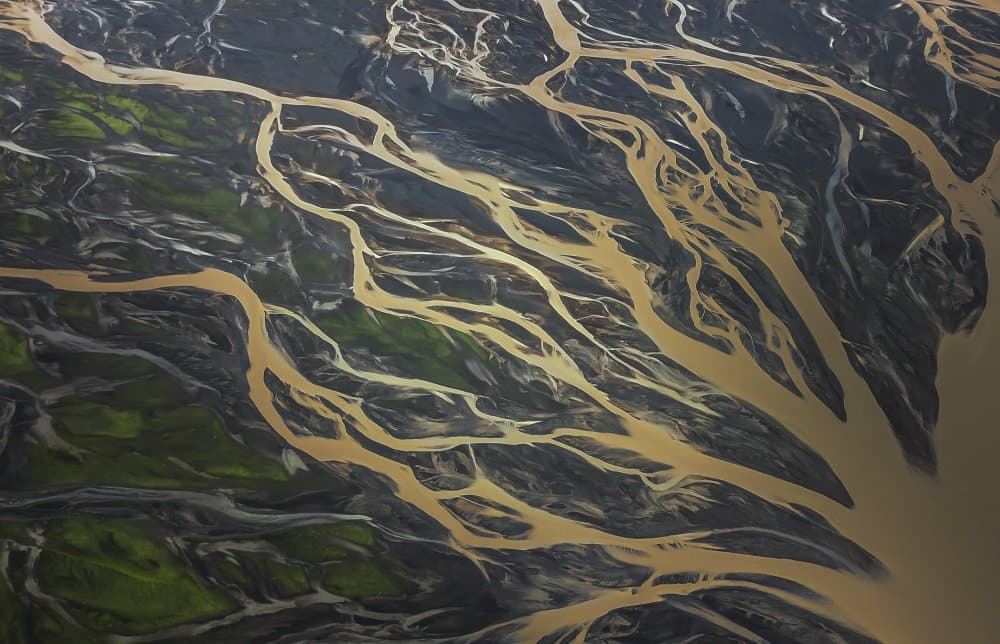 Braided River Landscape by John-Mei Zhong — canvas wall art