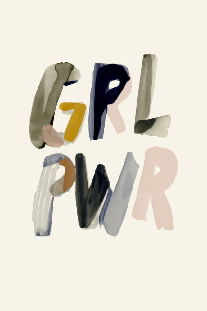 Watercolor Girl Power by Treechild — canvas wall art