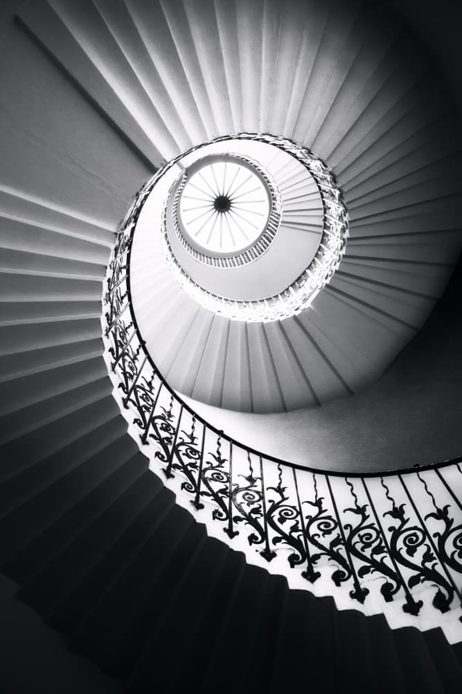 Elegant Spiral Staircase by Olavo Azevedo — canvas wall art