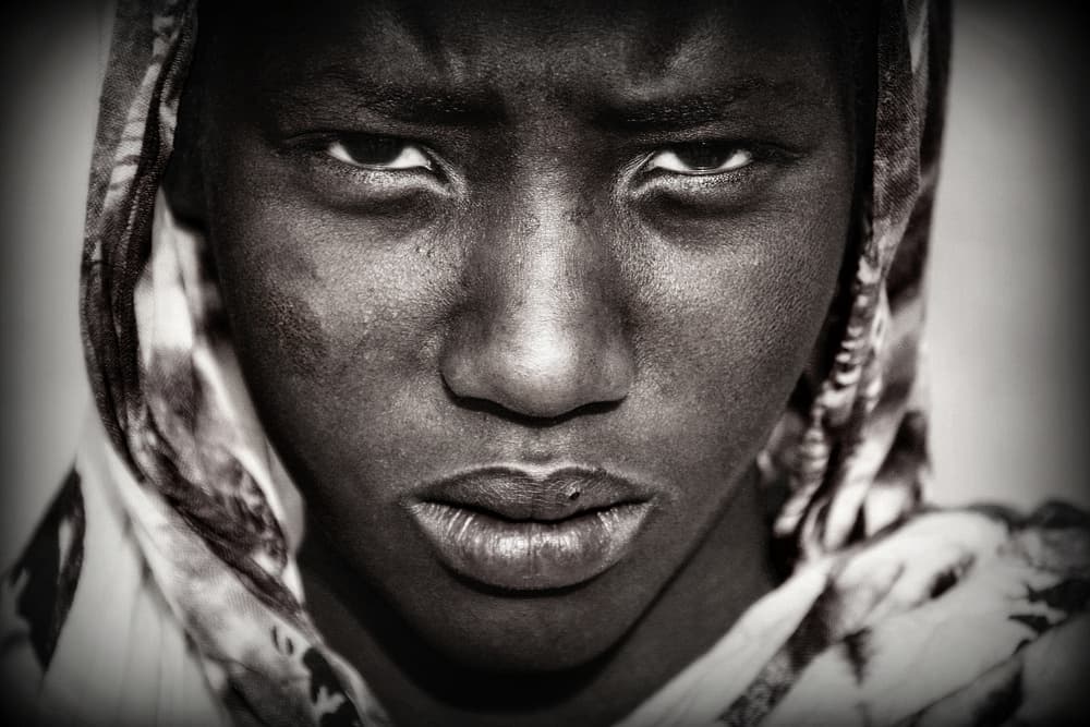 Intense Gaze Portrait by Joxe Inazio Kuesta Garmendia — canvas wall art