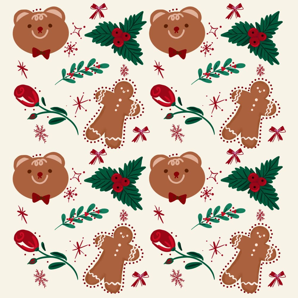Festive Christmas Pattern by sucidraw — canvas wall art