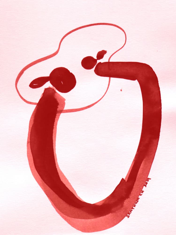 Bold Red Abstract Forms by Santhosh ch — canvas wall art