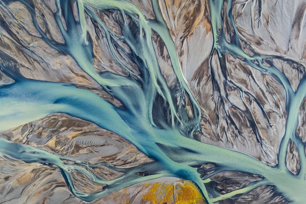 Aerial River Patterns by Wei (David) Dai — canvas wall art