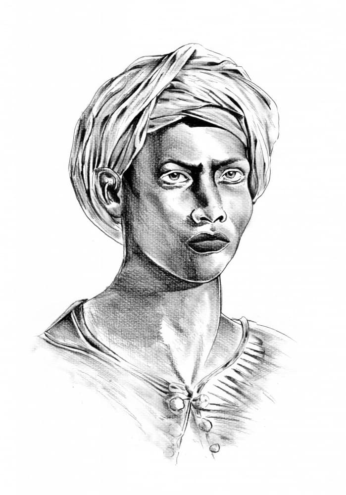 Intense Turban Portrait by Kulik — canvas wall art