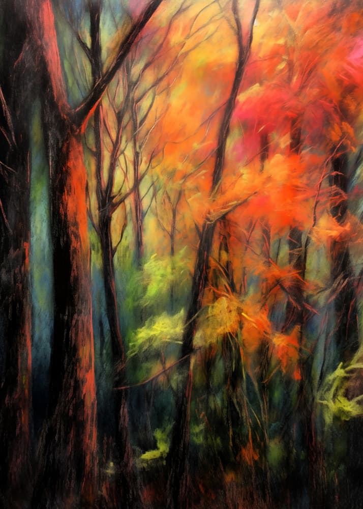 Autumn Forest Glow by Justyna Jaszke — canvas wall art