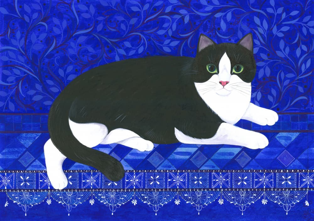 Black And White Cat by Isabelle Brent — canvas wall art