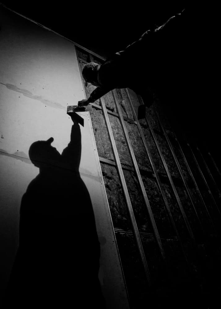 Construction Worker's Shadow by Anna Niemiec — canvas wall art
