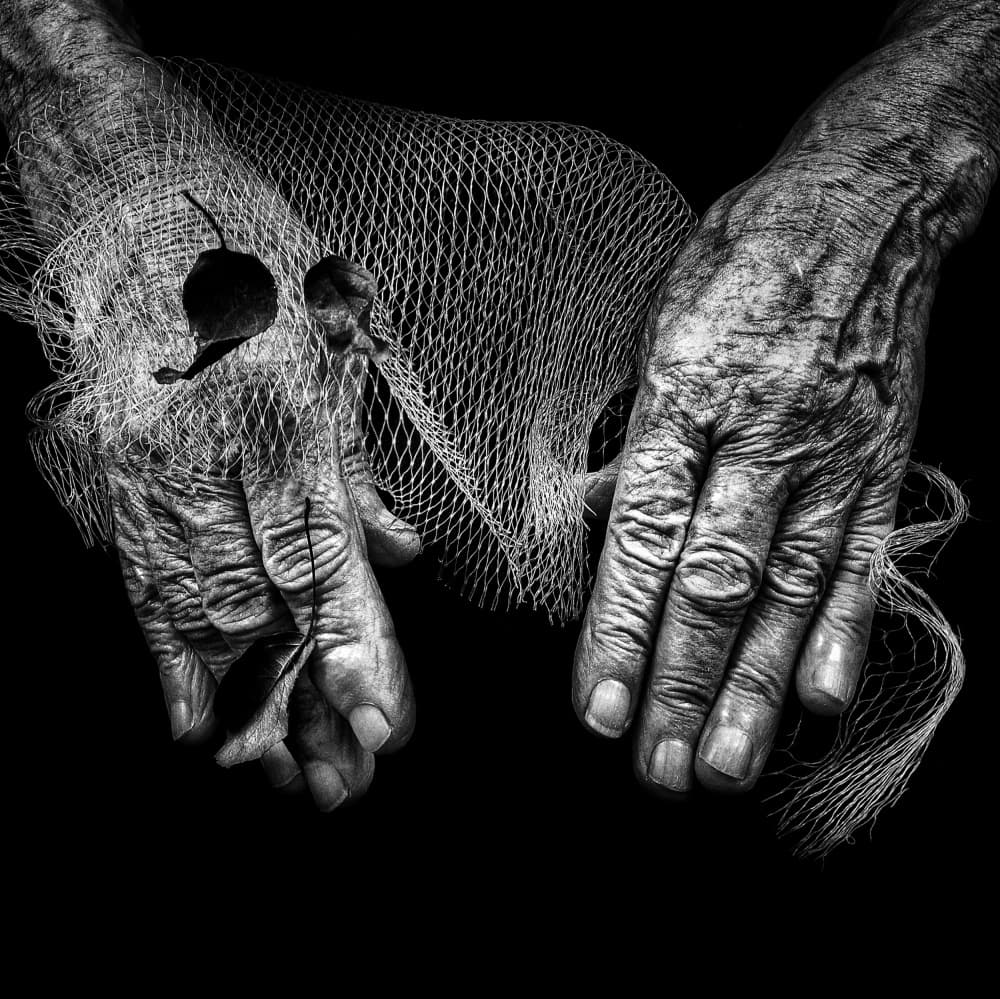 Weathered Hands Net by Ingrida Urbonavičienė — canvas wall art
