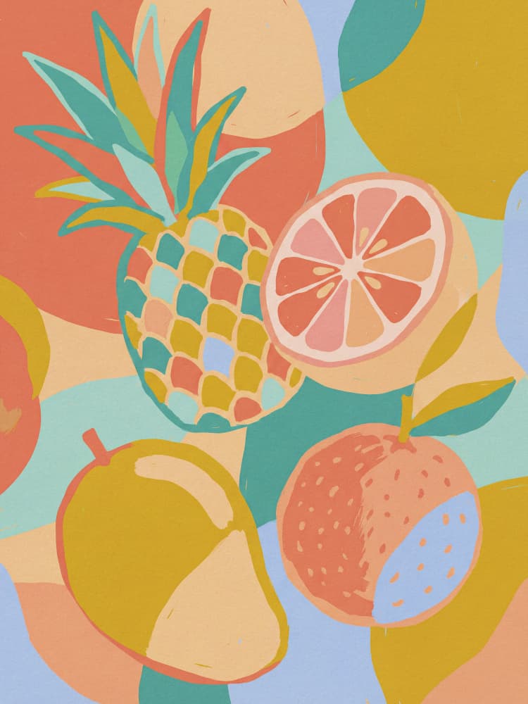 Colorful Tropical Fruit by Andreas Magnusson — canvas wall art
