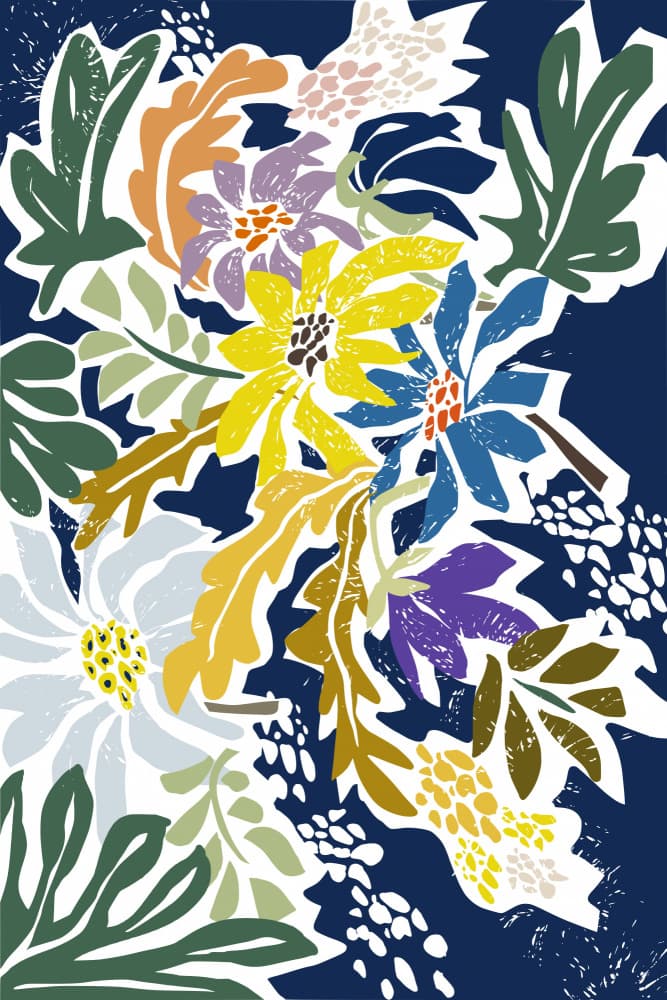 Colorful Floral Blooms by Annick — canvas wall art