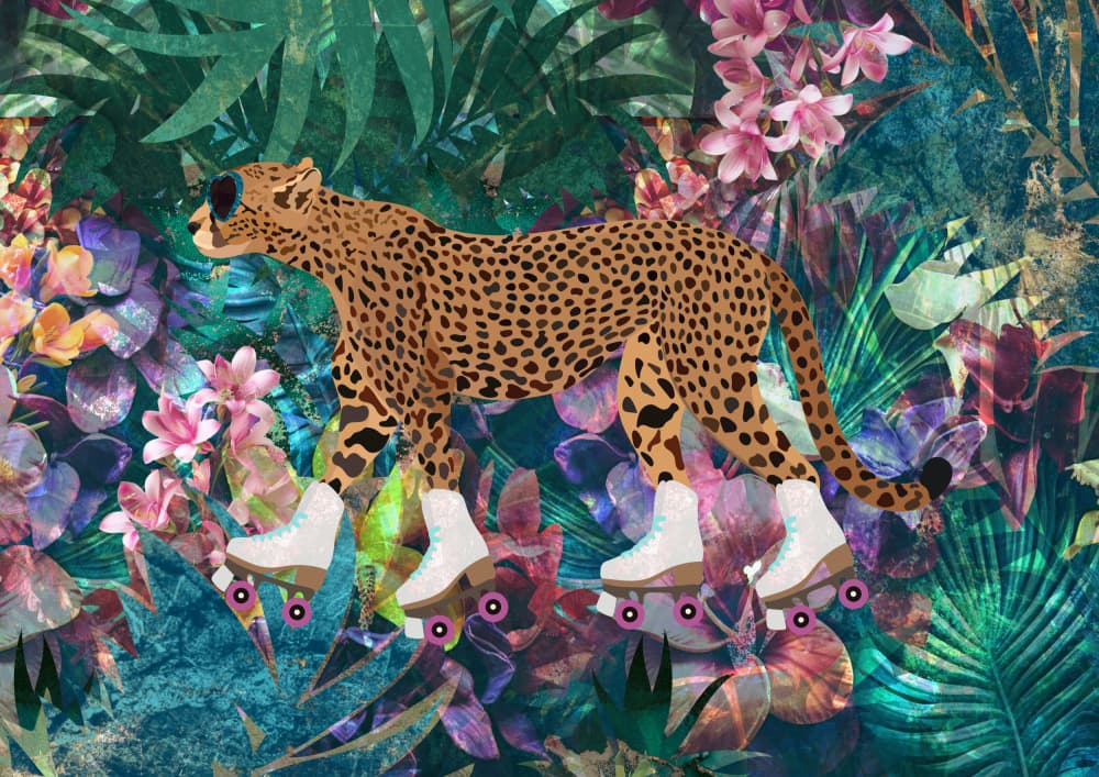 Jungle Roller Cheetah by Sarah Manovski — canvas wall art