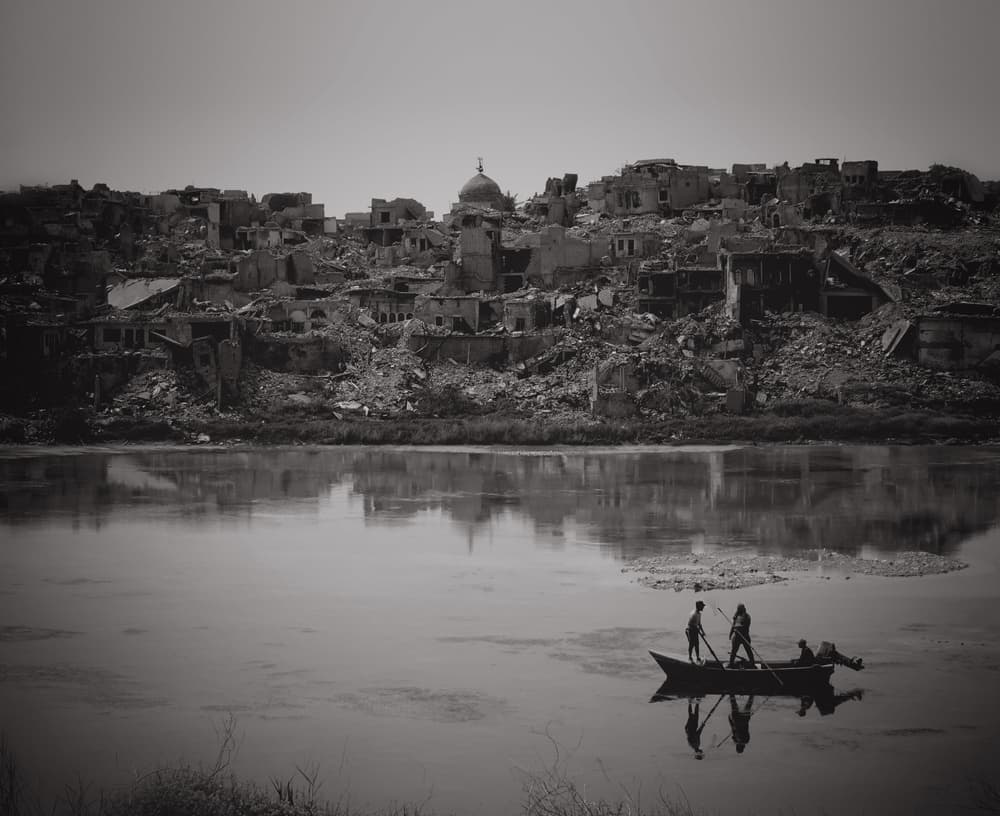 Somber City Reflections by Jalili — canvas wall art