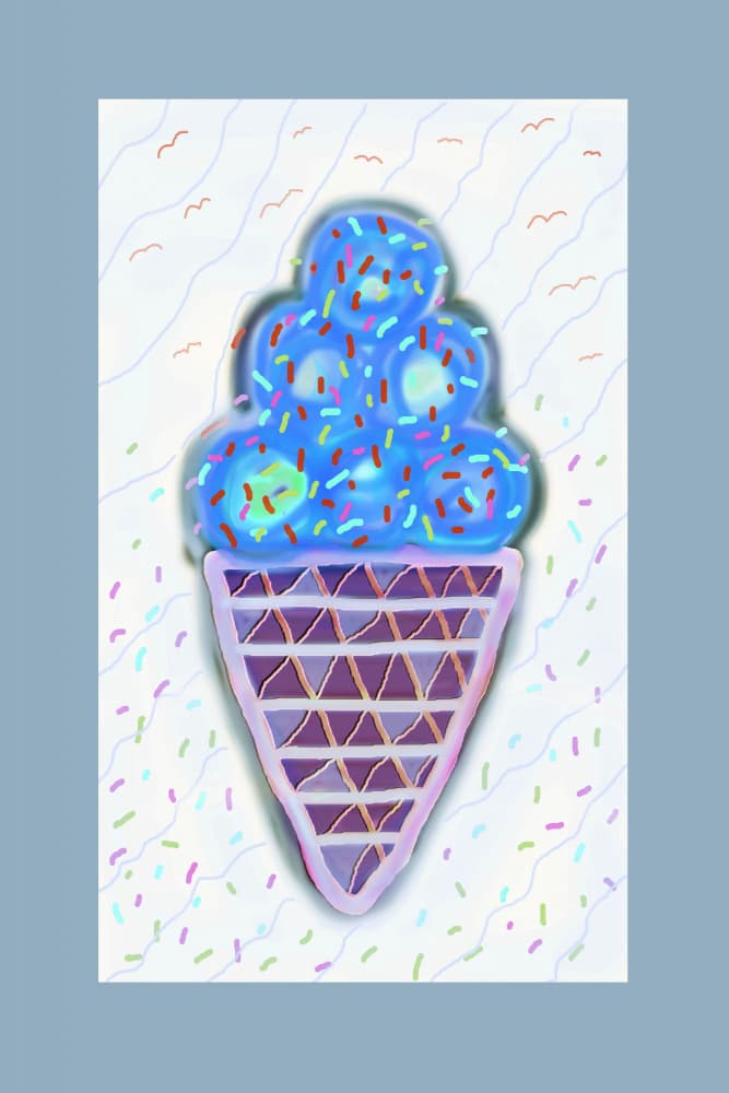 Blue Sprinkled Ice Cream by Christina Sillen — canvas wall art