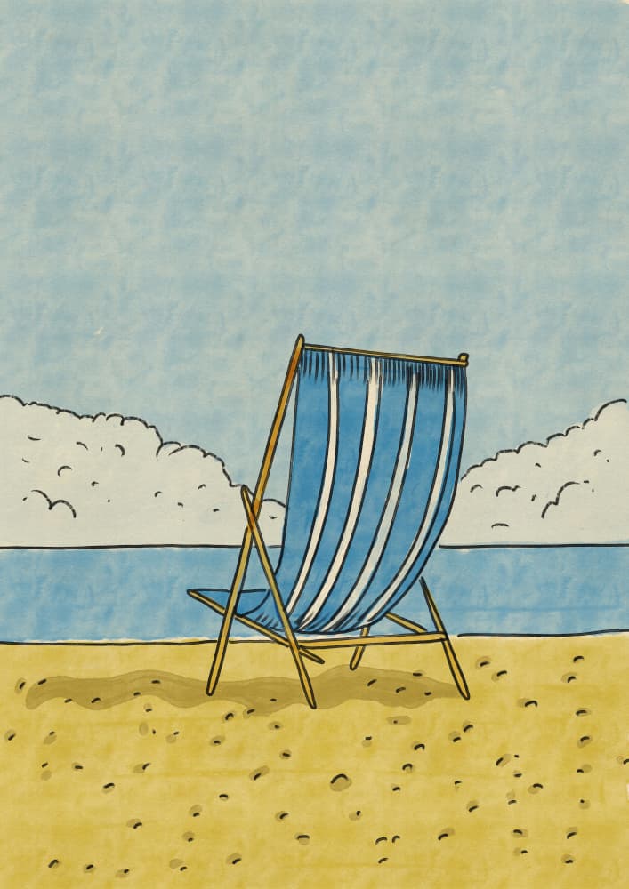 Relaxing Beach Chair by Nicholas — canvas wall art