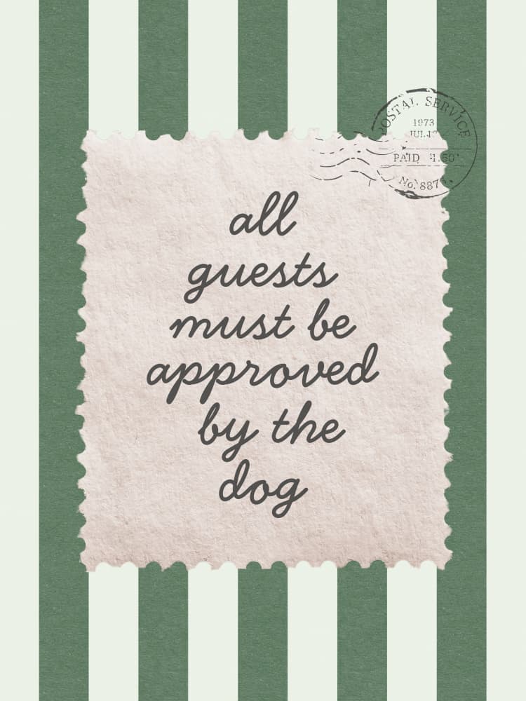 All Guests Approved By Dog by Jolly and Dash — canvas wall art