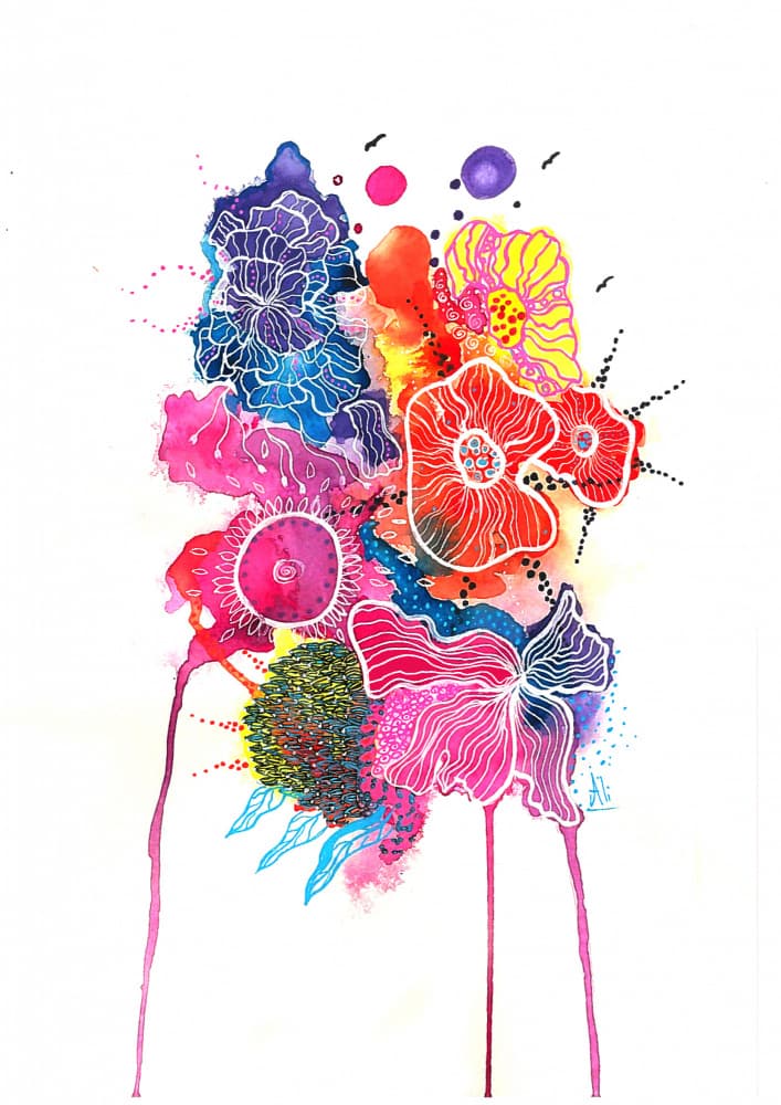 Vibrant Floral Abstract by Alison Charne — canvas wall art