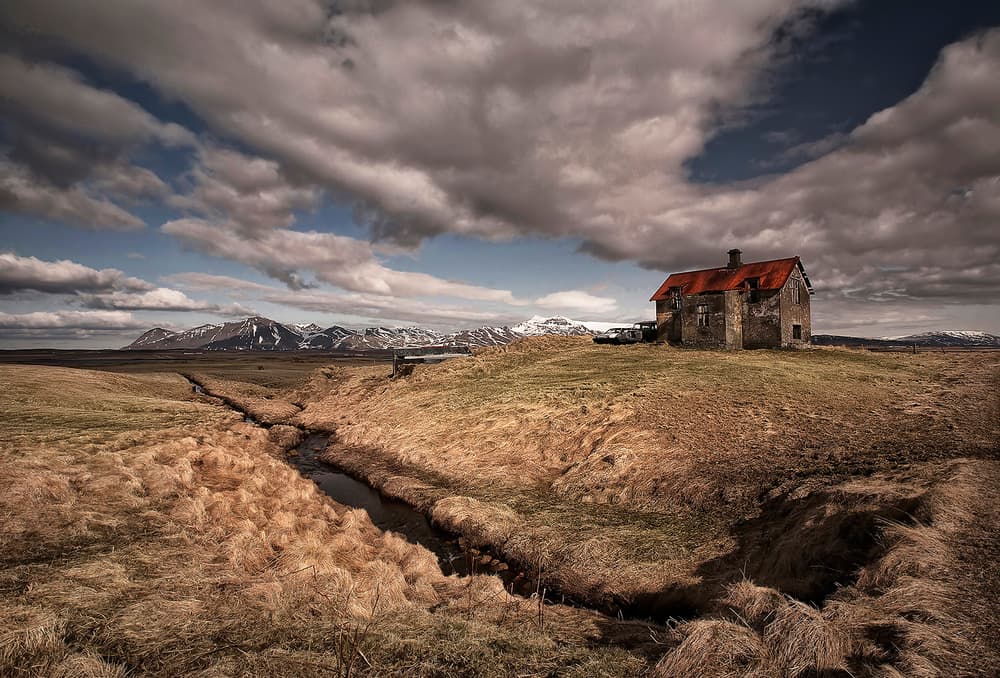 Remote Red Roof House by Þorsteinn H. Ingibergsson — canvas wall art