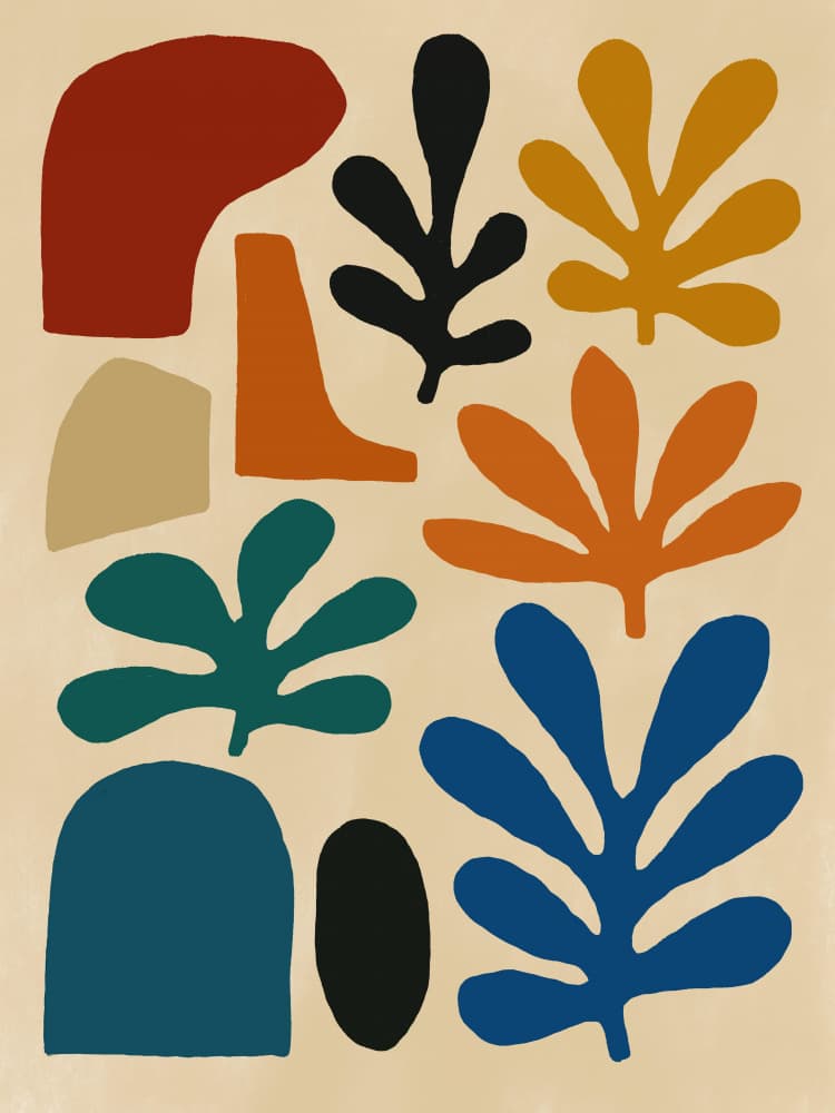 Warm Botanical Shapes by Little Dean — canvas wall art