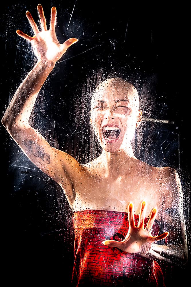 Trapped Woman Behind Glass by MAZAL TOV MATTY OZERI — canvas wall art