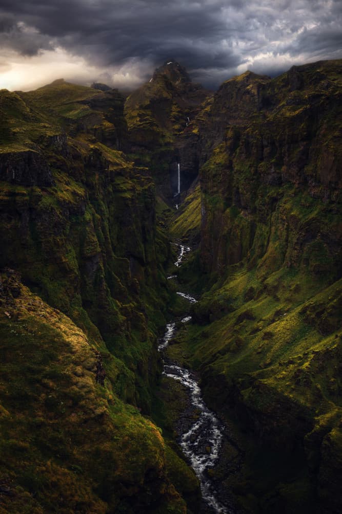 Deep Canyon Waterfall by Daniel Gastager — canvas wall art