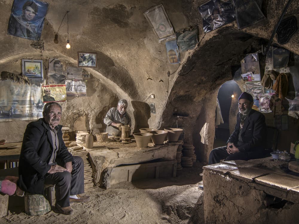 Traditional Cave Potters by Abbas Arabzadeh — canvas wall art
