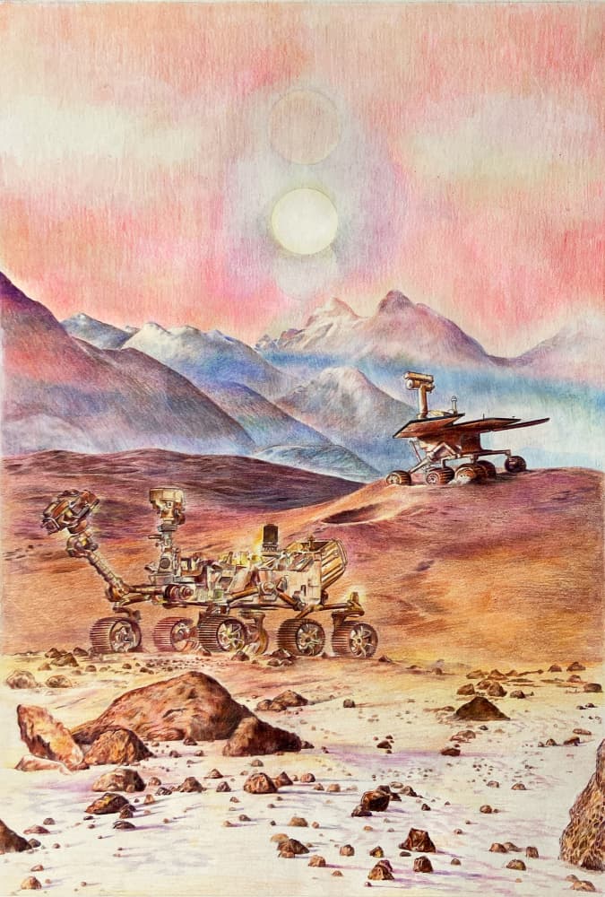 Red Planet Rovers by Anne Wölk — canvas wall art