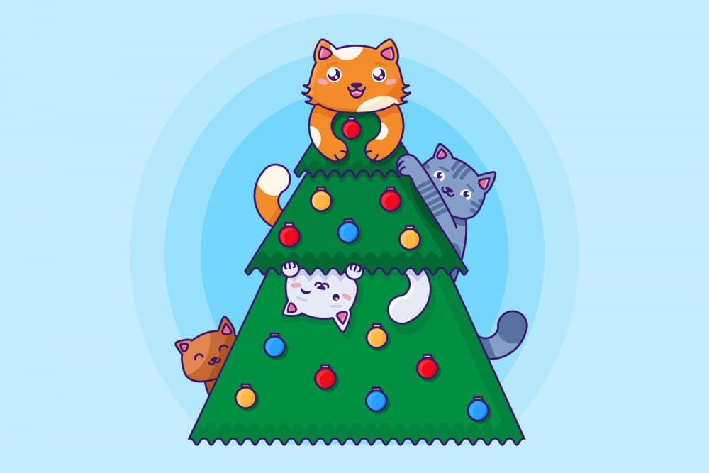 Playful Christmas Cats by Marika Barsrsind β canvas wall art