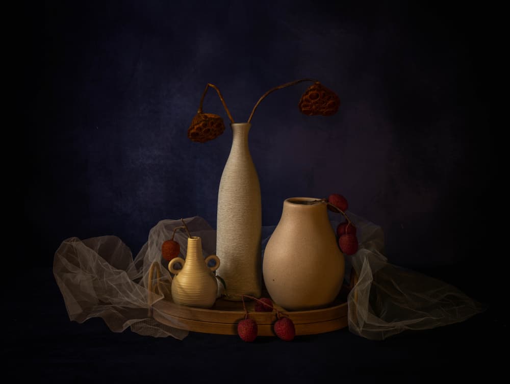 Rustic Still Life Vases by May G — canvas wall art