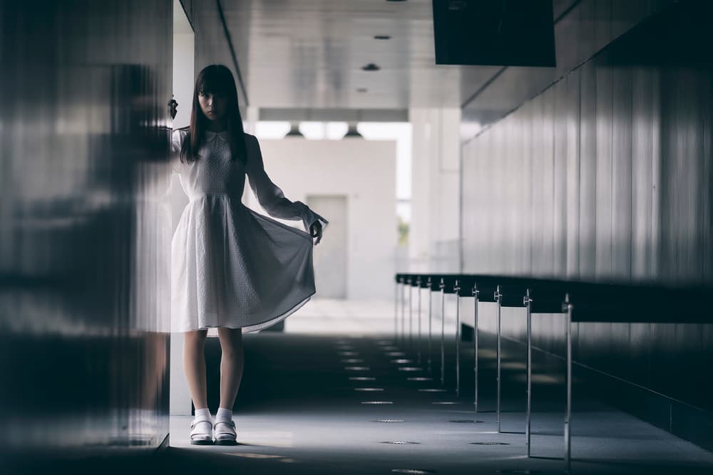 Woman in White Hallway by 7 Flavor C/P — canvas wall art