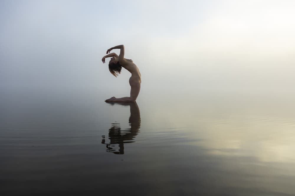 Serene Nude Reflection by Leszek Paradowski — canvas wall art