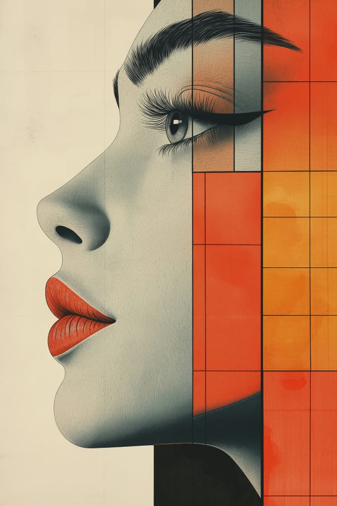 Elegant Geometric Profile by Mauro — canvas wall art