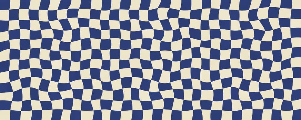 Wavy Blue Checkerboard by Vitor Costa — canvas wall art