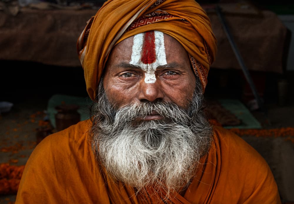 Wise Sadhu Portrait by Joxe Inazio Kuesta Garmendia — canvas wall art