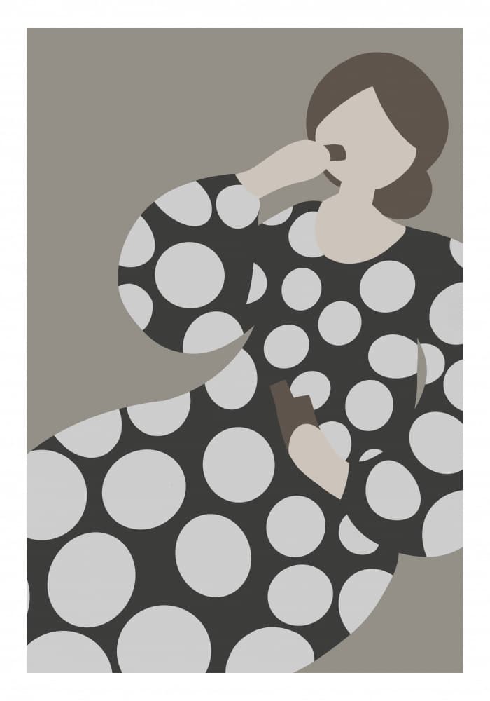 Polka Dot Woman by Emma Sandgren — canvas wall art