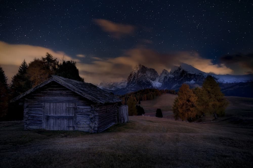 Rustic Cabin Starry Night by Marian Kuric QEP — canvas wall art