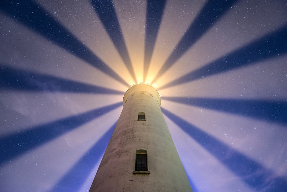 Starry Night Lighthouse by Keller — canvas wall art