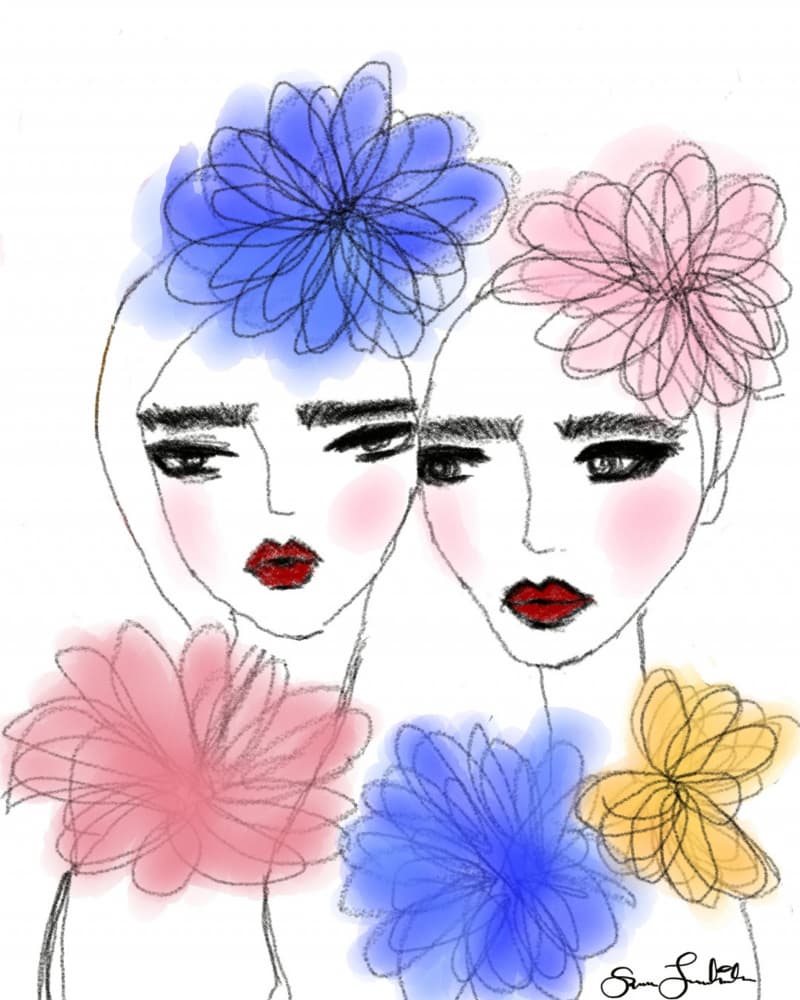 Fashion Flower Portraits by Sanna Jarlelind — canvas wall art