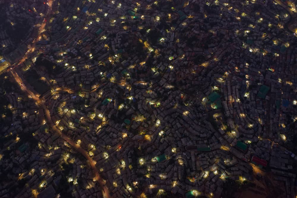 Dense City Night Glow by Azim Khan Ronnie — canvas wall art