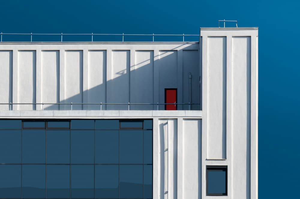 Red Door Blue Sky by wiebe wilbers — canvas wall art
