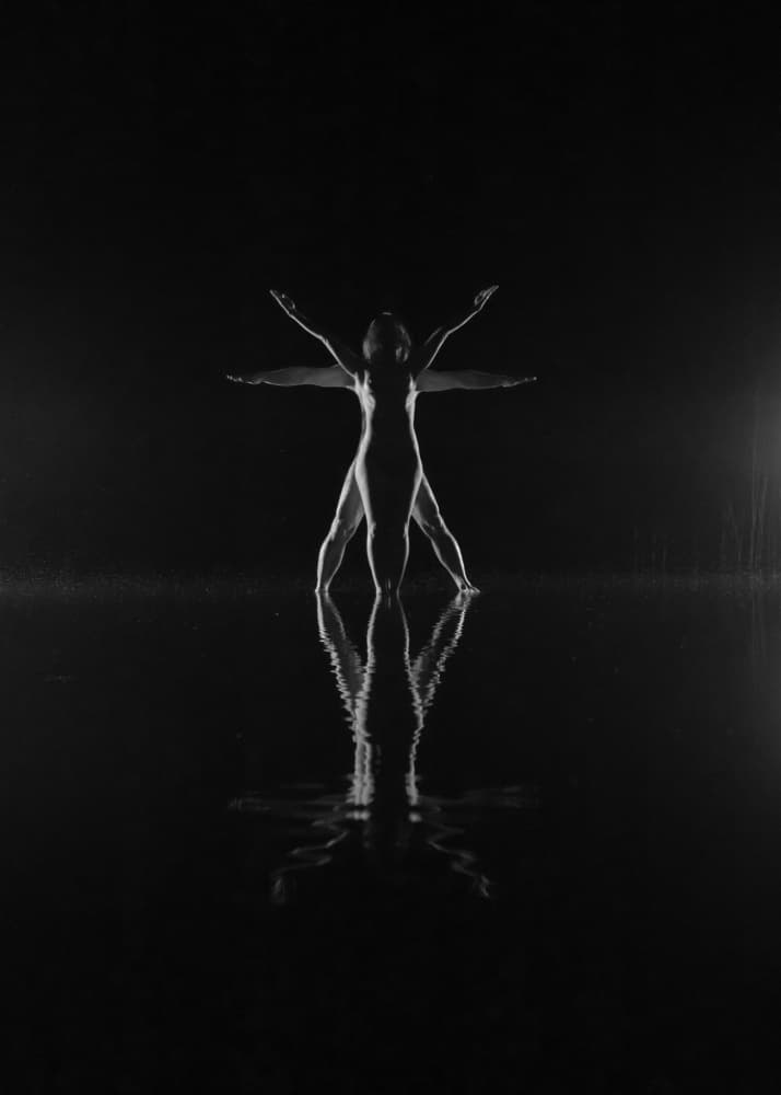 Elegant Dance Reflection by Leszek Paradowski — canvas wall art