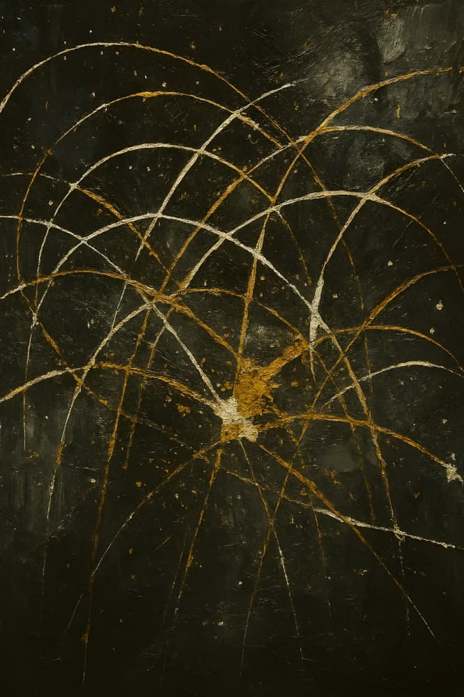 Abstract Gold Burst by HUGO — canvas wall art