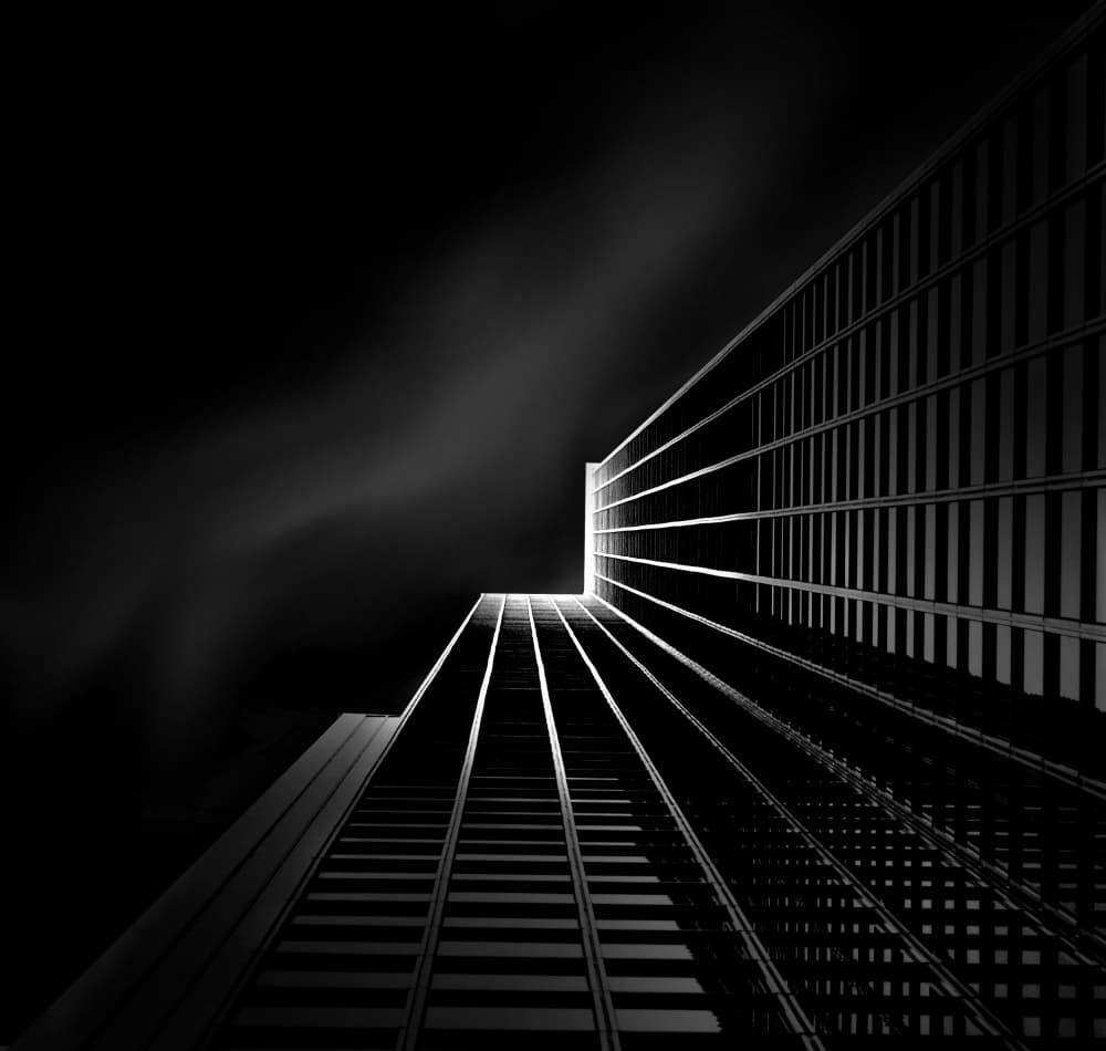 Modern Skyscraper Glow by Kapuschinsky — canvas wall art
