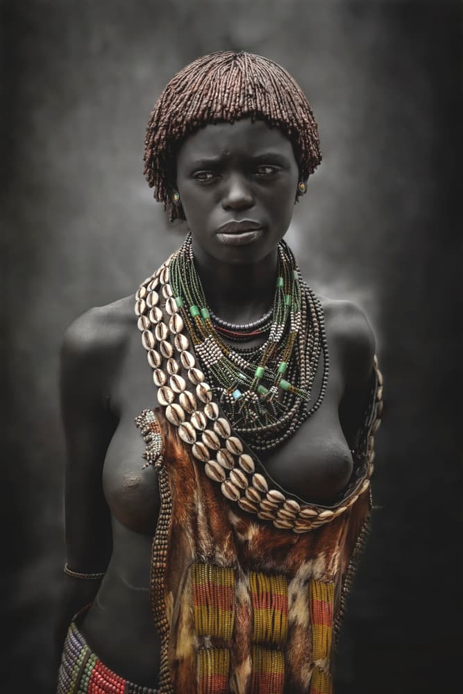African Tribal Woman Portrait by Svetlin Yosifov — canvas wall art