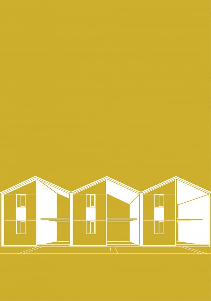 Modern Geometric Homes by zaglono — canvas wall art