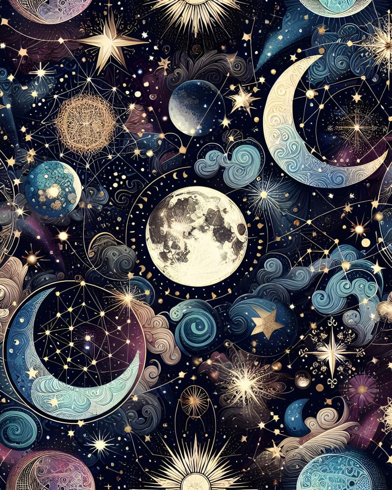 Mystical Starry Sky by Kintsugi99 — canvas wall art