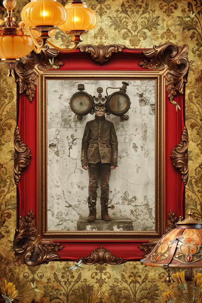 Steampunk Boy Portrait by Sue Skellern — canvas wall art