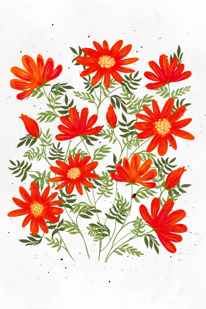 Vibrant Orange Blooms by EMELIEmaria — canvas wall art