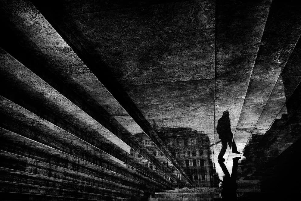 Solitary Urban Reflection by Antonio Grambone — canvas wall art