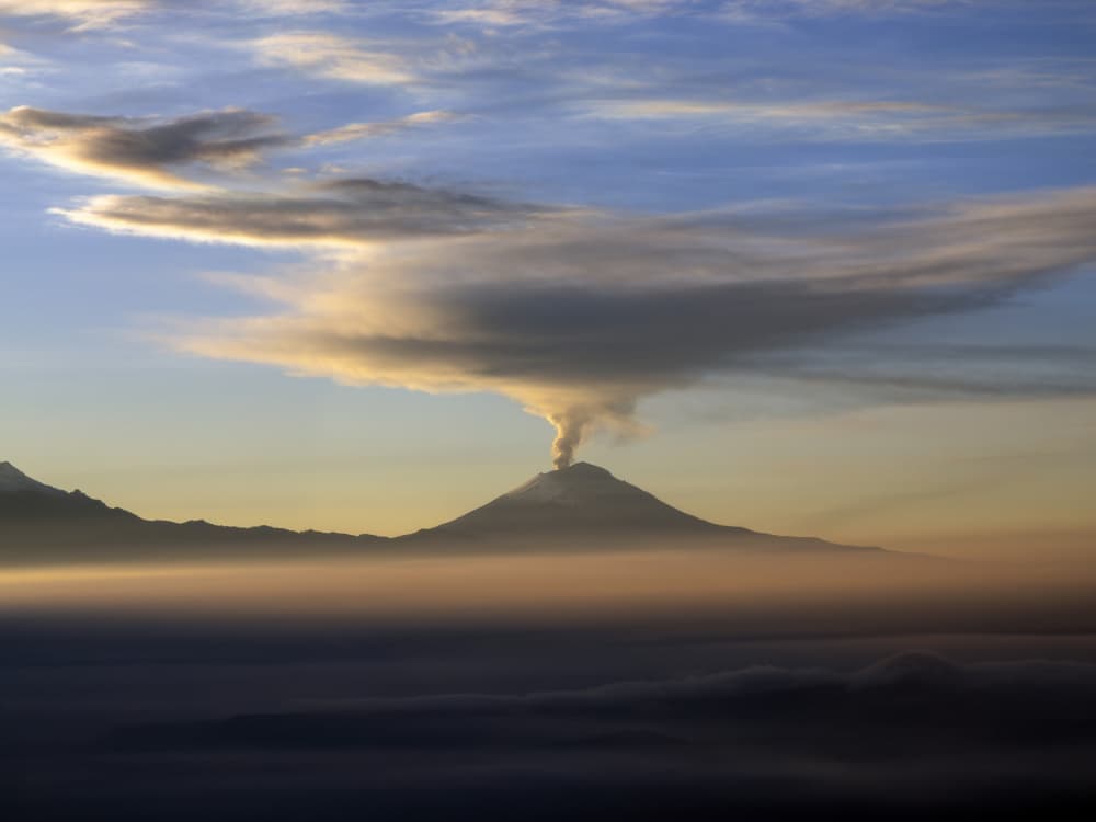 Smoking Volcano Sunrise by Andrea Izzotti — canvas wall art
